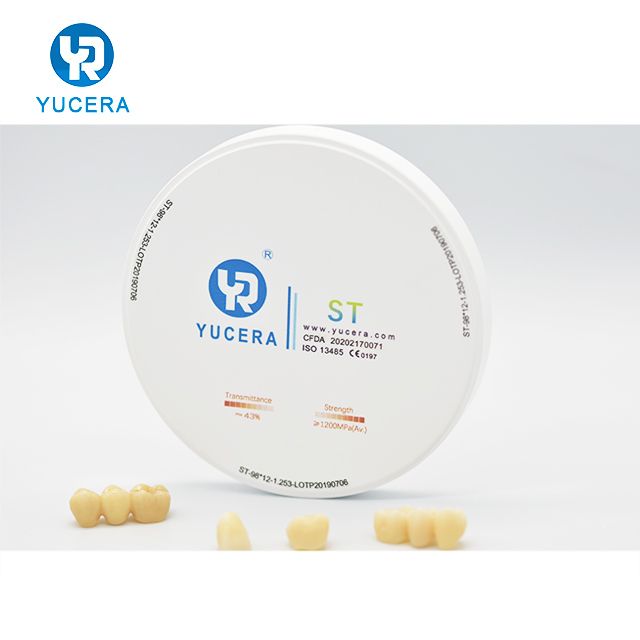 Yucera ST White Zirconia Block 43% Transmittance CAD/CAM 98mm Dental Materials