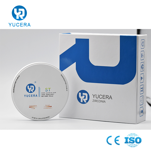 Yucera ST White Zirconia Block 43% Transmittance CAD/CAM 98mm Dental Materials