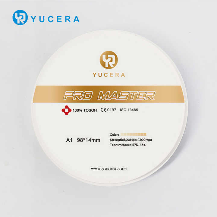 Yucera China Made CAD CAM Zirconia Block 98mm Dental Prosthesis Material