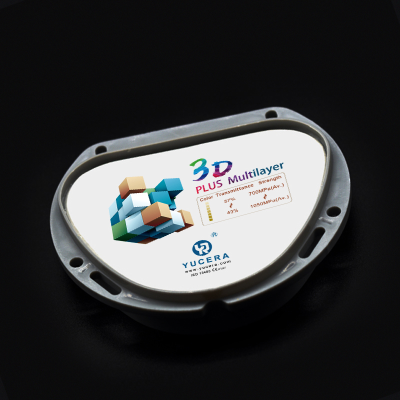 3D Plus Multilayer 43% -57% 6 Layers 3D Zirconia Dental Block Disc CAD CAM 89mm System for Dental Lab with ISO CE Certificate
