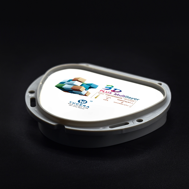 3D Plus Multilayer 43% -57% 6 Layers 3D Zirconia Dental Block Disc CAD CAM 89mm System for Dental Lab with ISO CE Certificate