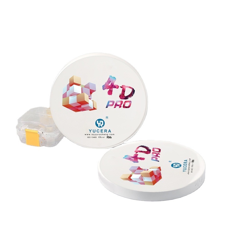 Yucera 4D Pro Zirconia Dental Whole Sale Multilayer Zirconium Disc Ceramic  for Cad Cam High Transmittance