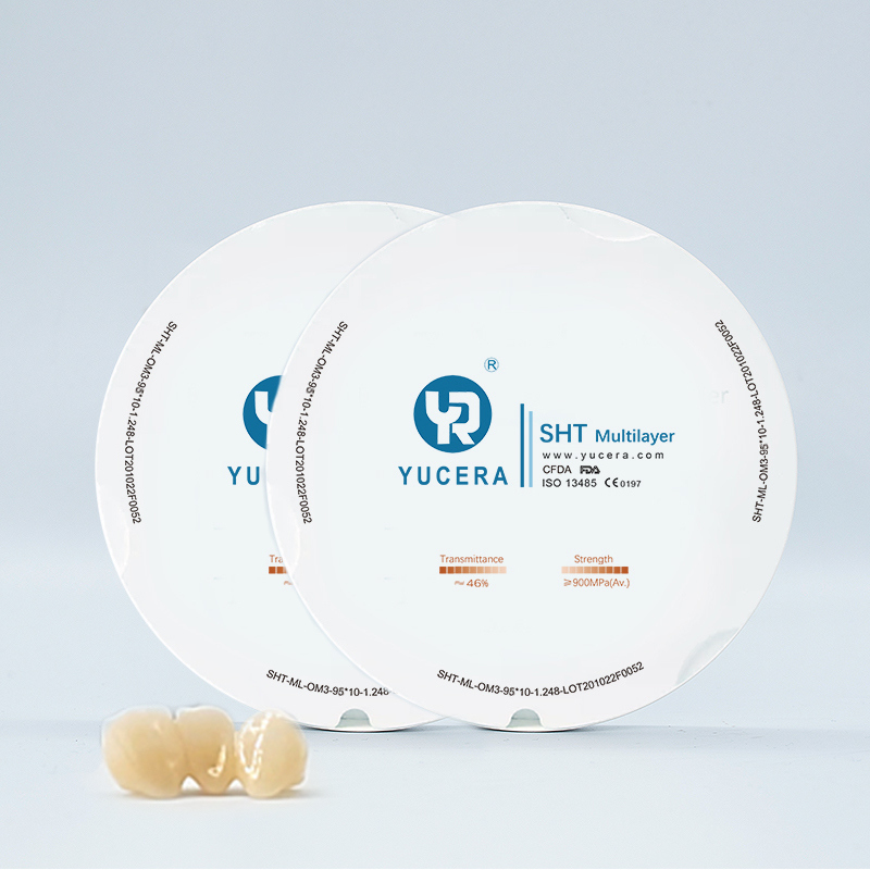 Dental Materials Zirconia Blocks YUCERA SHT Multilayer Ceramic for Dental Lab  CAD CAM Open System