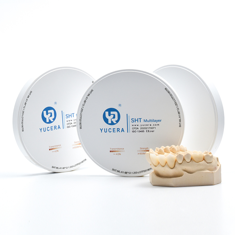 Dental Materials Zirconia Blocks YUCERA SHT Multilayer Ceramic for Dental Lab  CAD CAM Open System