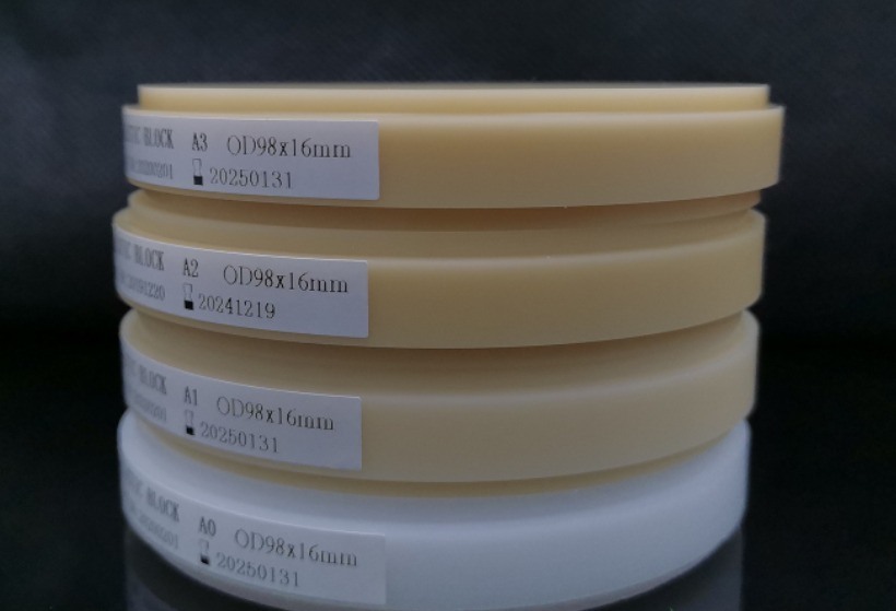 Yucera PMMA Multicamadas 98mm Produtos de Materiais Dentários CAD CAM Disco PMMA