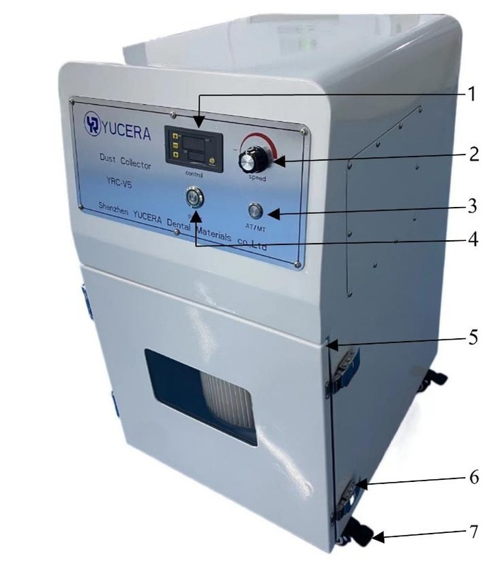 YRC-V5 Aspirador de Pó Equipamento de Laboratório Odontológico Vácuo Dental para Fresadora Odontológica
