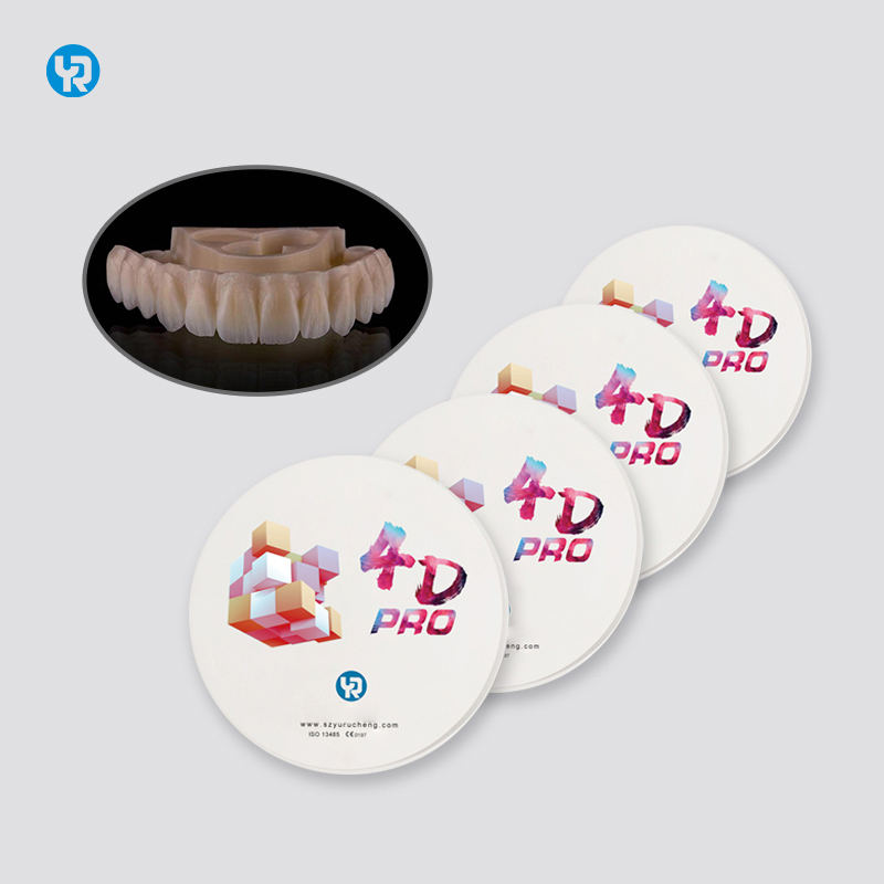 Blocos de Zircônia YR 98mm Shade 4D Pro Dentes Artificiais para Próteses Dentárias para Fresagem e Sinterização