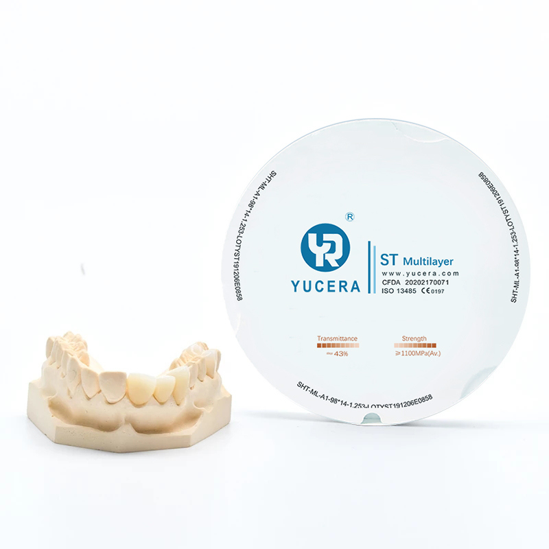 Blocos de Zircônia Multicamadas Yucera ST - Solução de Alto Desempenho para Aplicações Dentárias CAD/CAM