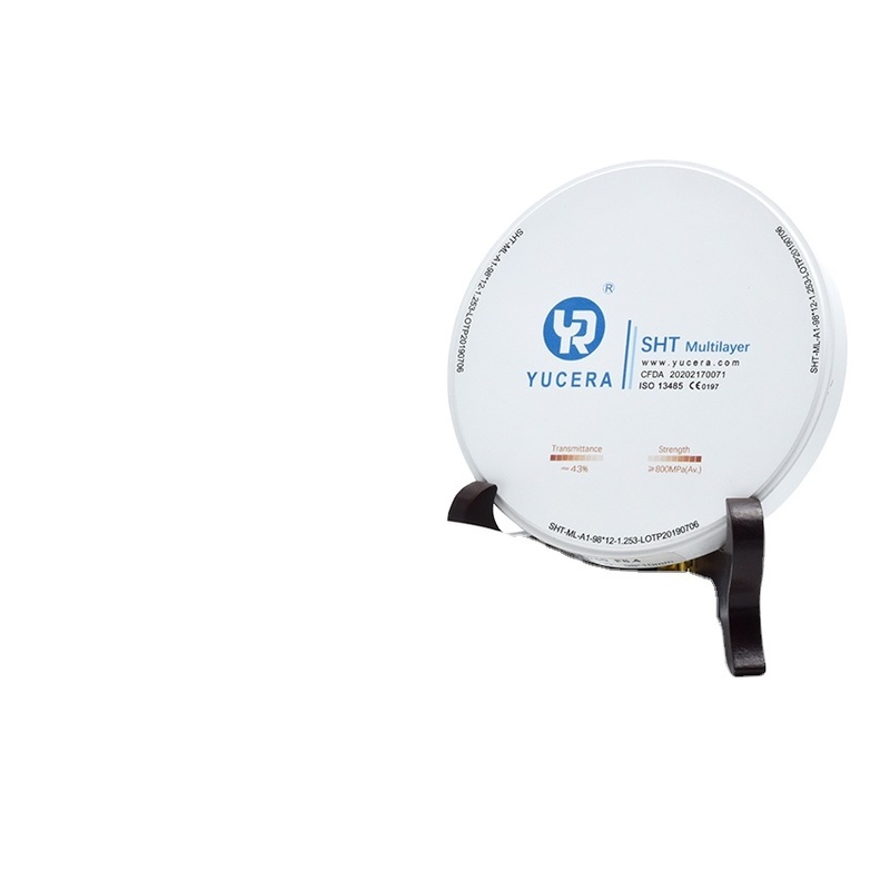 Disco de zircônia dental 98mm YUCERA ST-Multilayer (1200MPa/45-55% Trans.) | Exocad/ Pronto